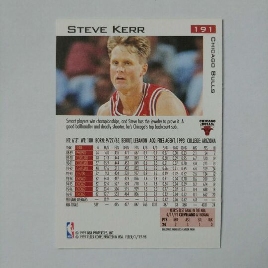 Kerr, Steve 191 1997-98 Fleer
