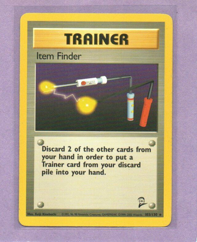 Item Finder 103/130 Pokemon Card WOTC Rare Trainer Base Set 2 NM - Image 1