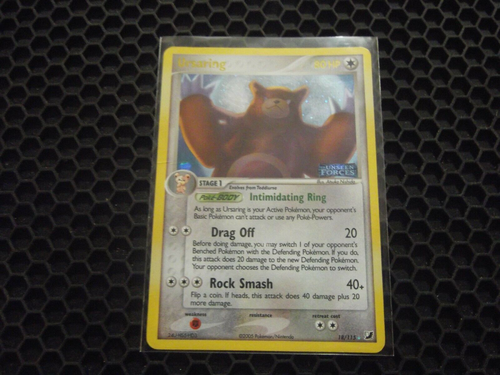 Ursaring 18/115 Stamped Holo Rare Pokemon Card EX Unseen Forces 2005 - Image 1