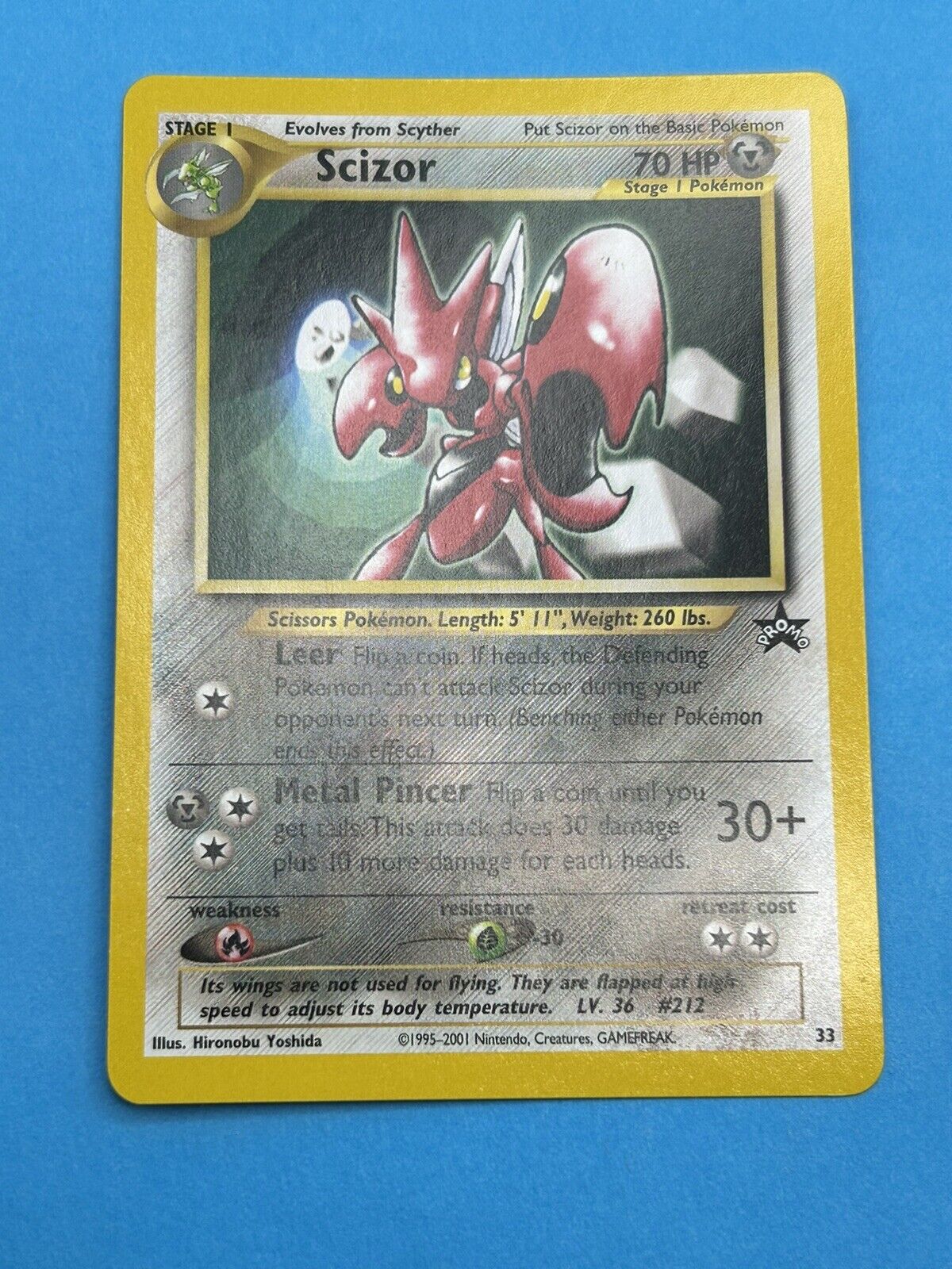SCIZOR Pokemon Card - WOTC Promo - Black Star - #33 - LP / NM #2 - Image 2