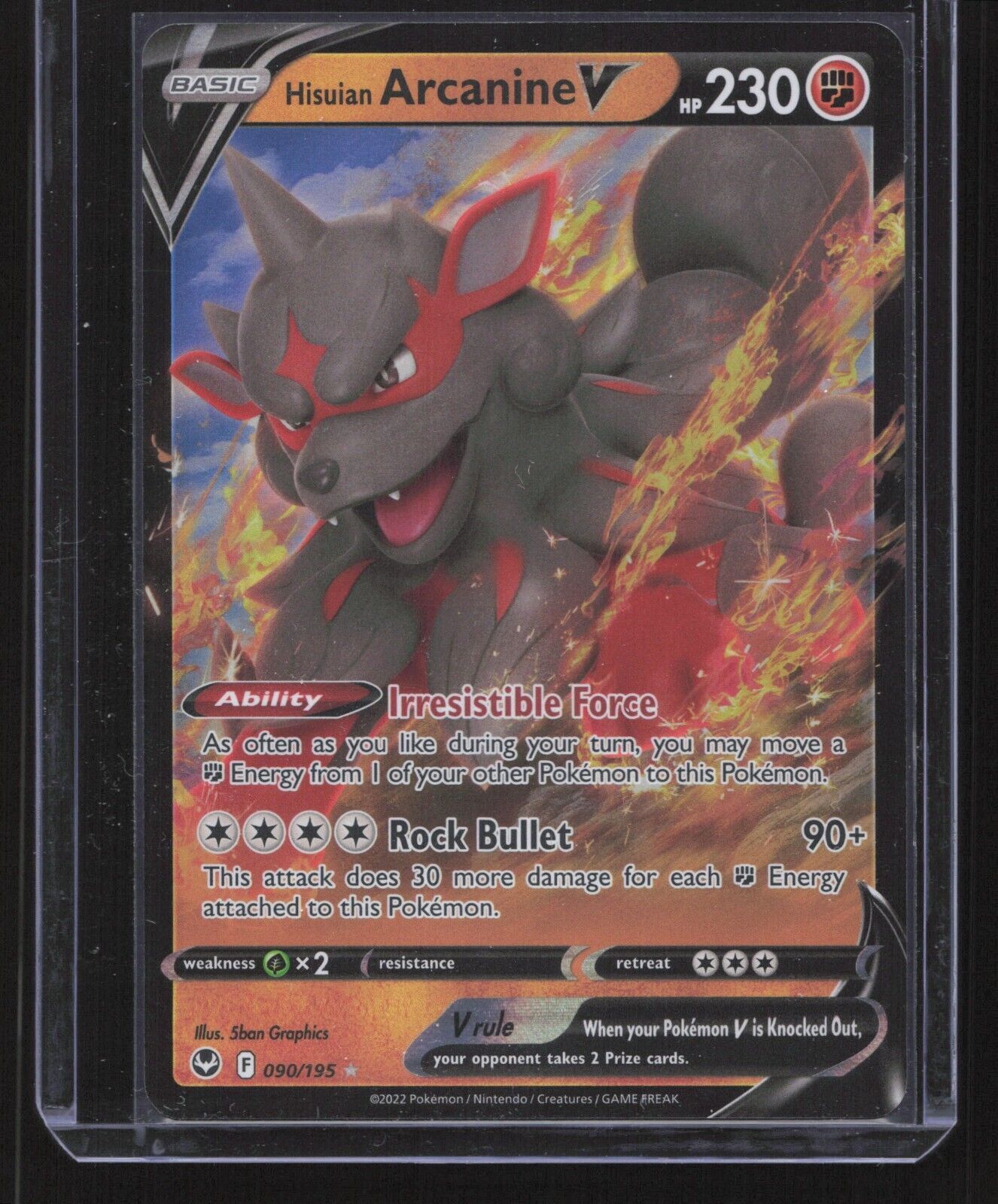 Hisuian Arcanine V 090/195 [Ultra Rare] Pokémon Silver Tempest - Image 1