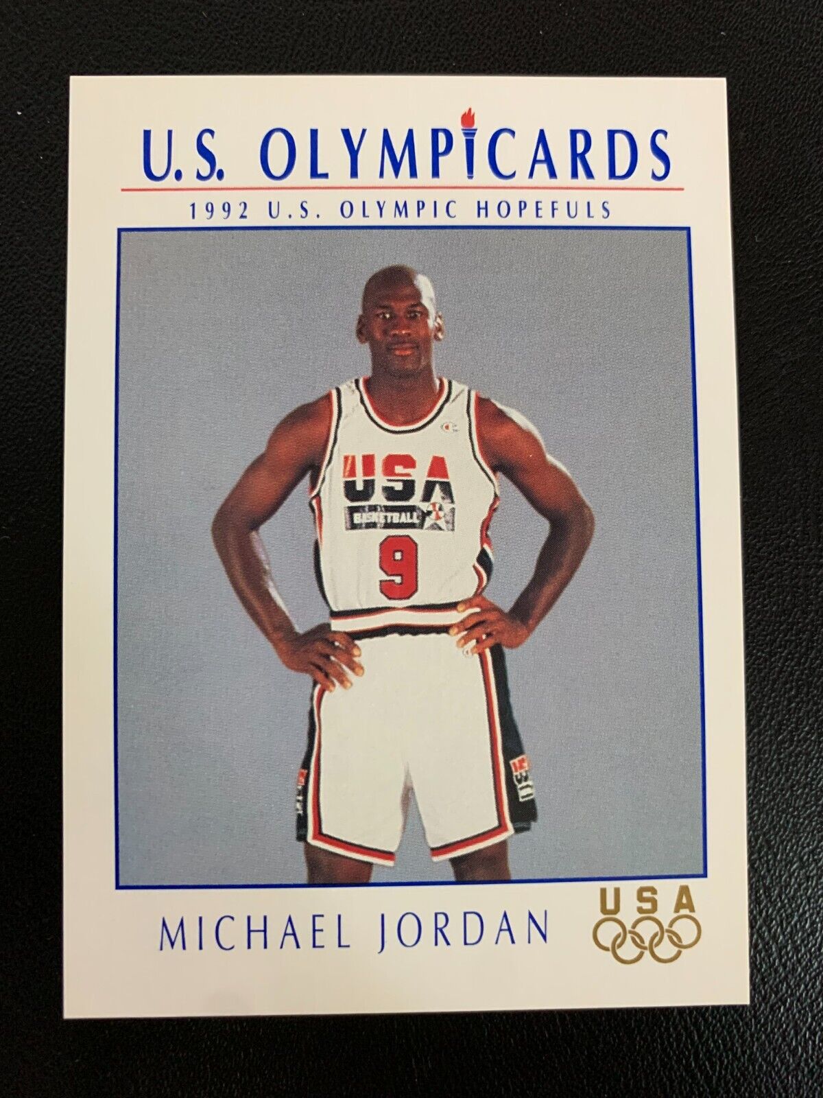Olympic No.9 Michael Jordan Dark Blue With Gold Number Men's Basketball  Jersey