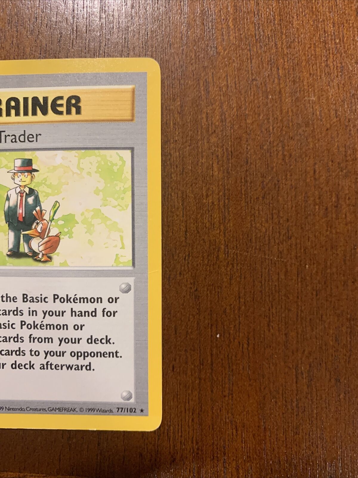Shadowless Pokemon Trader - Base Set 77/102 Rare - 1999 WOTC - Image 2