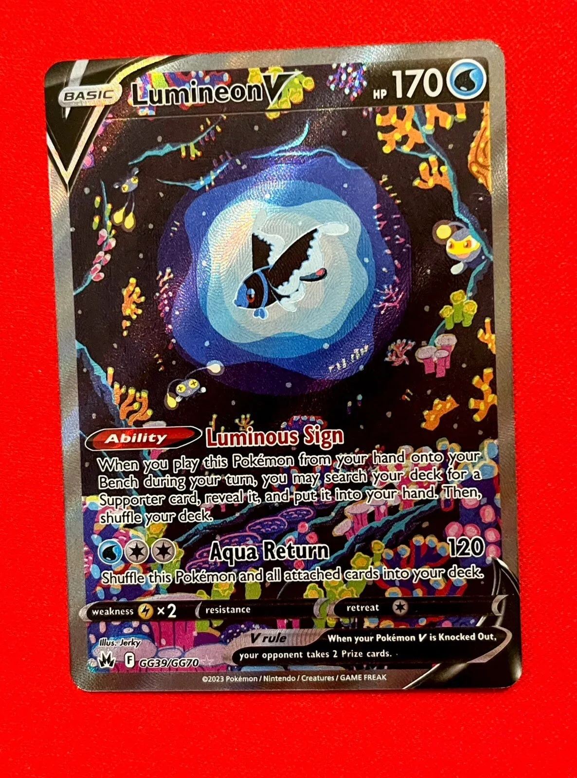 Lumineon V GG39/GG70 Galarian Gallery Pokemon Card Crown Zenith NM - Image 1