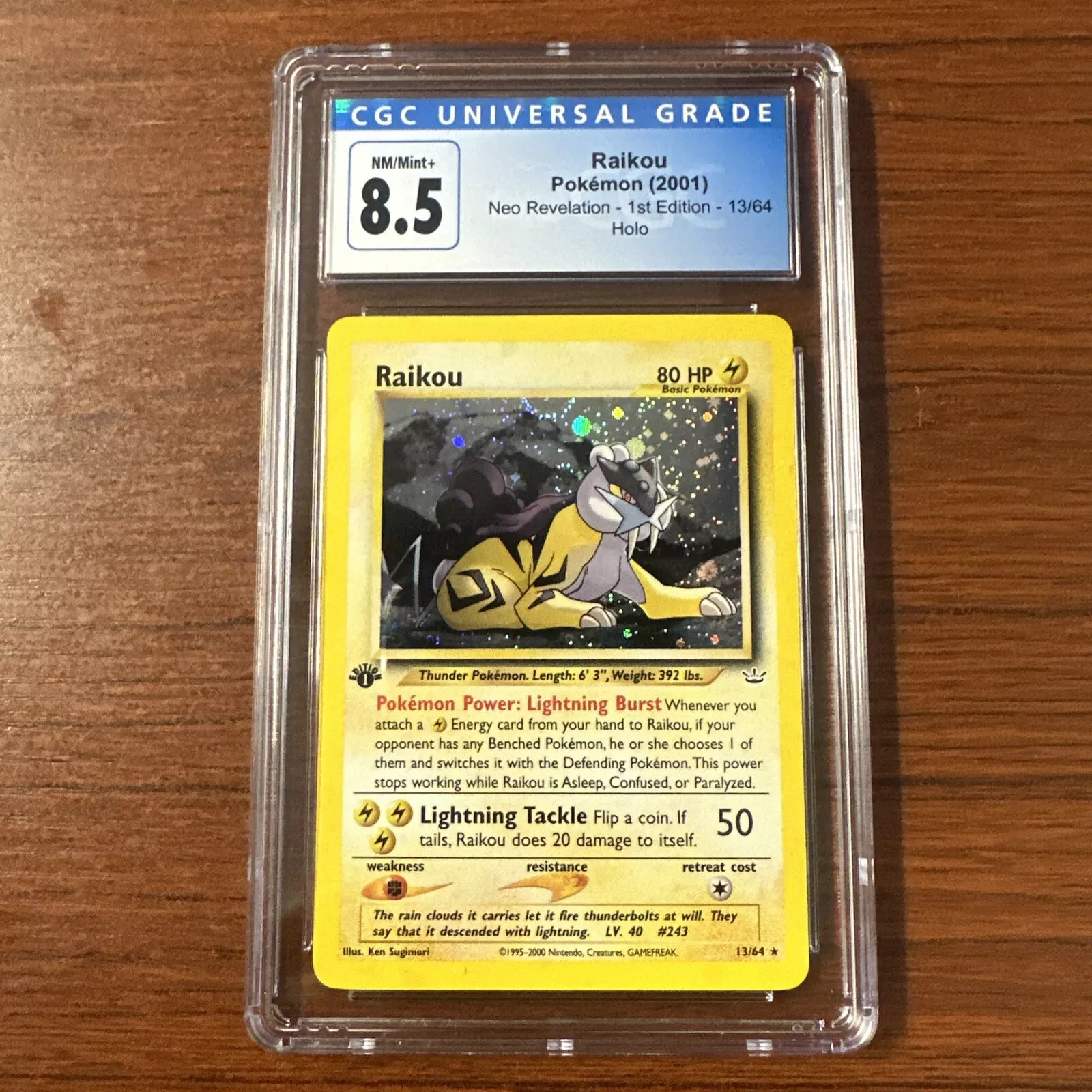 Pokemon TCG - Raikou 1st Edition Neo Revelation 13/64 Holo Rare Vintage WOTC NM - Image 1