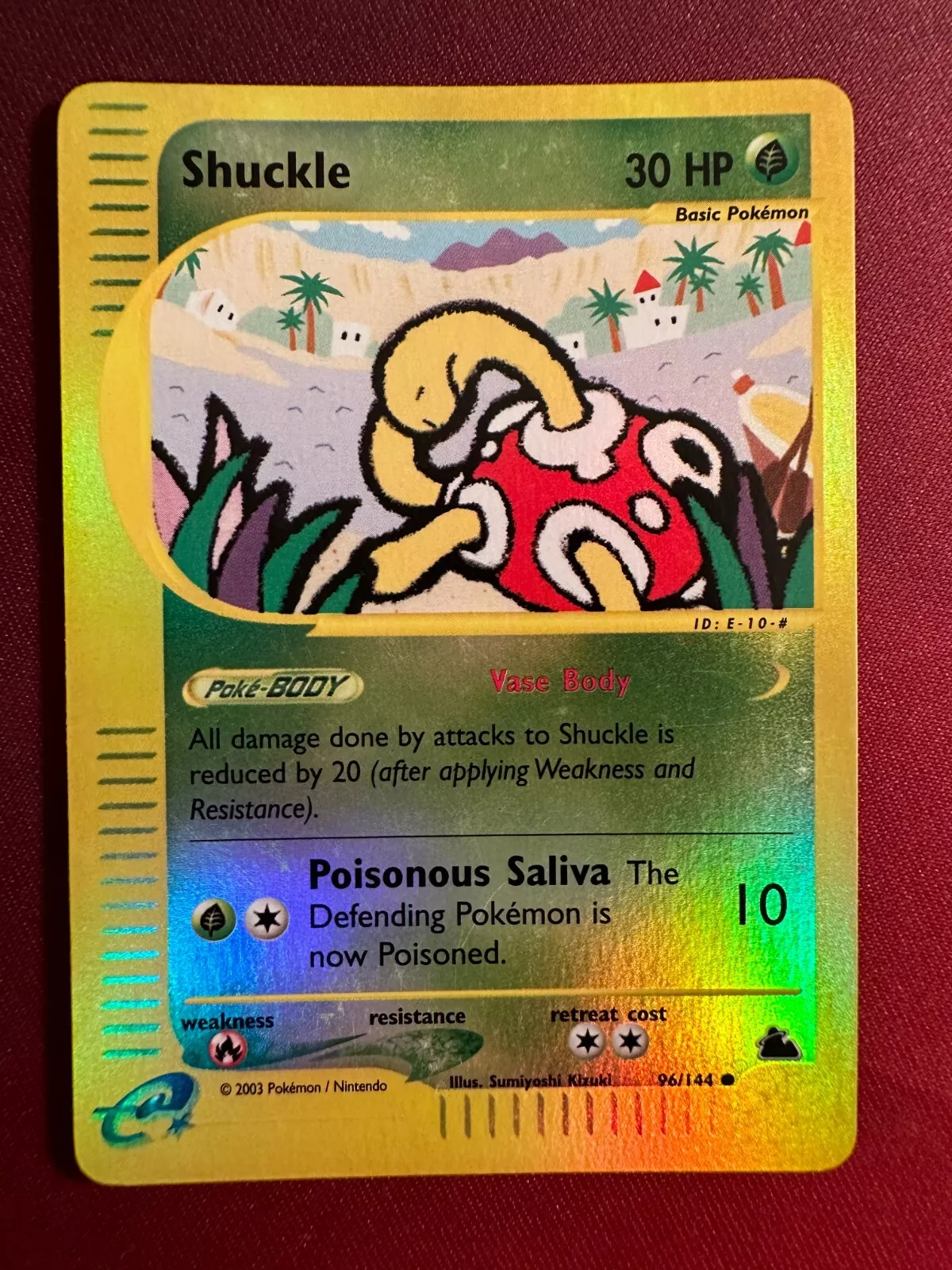 SHUCKLE 96/144 Skyridge REVERSE HOLO RH rare E-Series Pokemon TCG card NM - Image 1